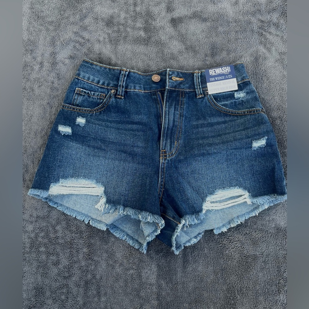 Dark Blue Jean Shorts | 1